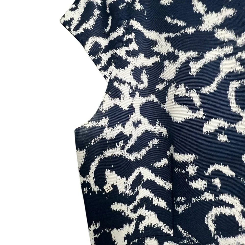 Alex Marie Fit and Flare Navy and White Print Dress Size‎ 14 - Picture 5 of 10